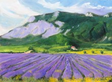 Lavender en Vercours, Oil on linen, 9×12 in., Artist’s collection