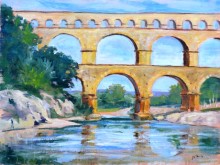 Le Pont de Garde, Oil on linen, 9×12 in., Artist’s collection